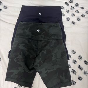 bundle of lululemon wunder under biker shorts size 4